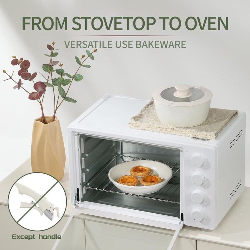 BECIGAR 8pcs Ceramic Pots and Pans Set, Non Stick Cookware