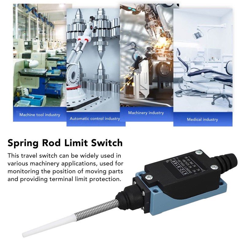 2 Pcs Spring Momentary Limit Switch Self Reset IP66 Flexible