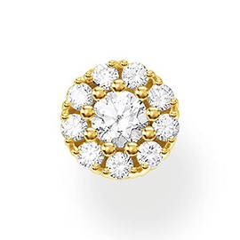 Thomas Sabo Single Stud Earrings White Stones 925 Sterling Silver H2141, Sterling Silver, Not applicable