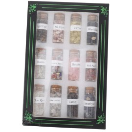 12 Packs Gemstone Bottles 12 Bottles Of Natural Crystal Stone Decorative Bottles