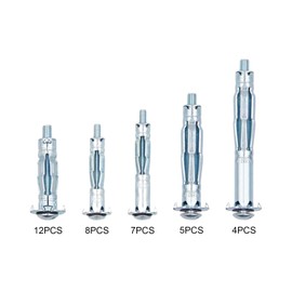 36Pcs Heavy Duty Hollow Wall Fixings Anchor, M4 x 46mm/38mm and M5 x 65mm/52mm/37mm Plasterboard Fixings Screws for Plasterboard, Drywall, Brick, Wood, Thin Metal, Concrete, Masonry