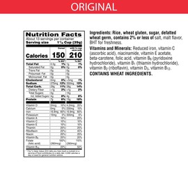 Kellogg's Special K, Breakfast Cereal, Original, Made with Folic Acid, B Vitamins, and Iron, Value Size, 18oz Box(Pack of 6)