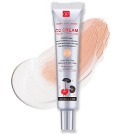 CC Cream Foundation with Centella Asiatica Lightweight Skin Tint & Color Corrector, Full Coverage Tinted Moisturiser with SPF 25, Invisible Pore Perfecting Makeup