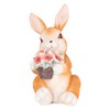 Solar Rabbit Statue Cute Handpainted Resin Bunny Statue Decor Rabbit