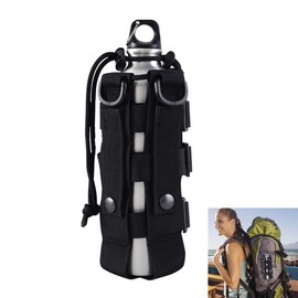 DURANTEY Tactical Bottle Holder, Water Bottle Bag, Adjustable Width of 7-15 cm, Water Bottle Bag, Backpack, Field Bottle Bag, Drawstring Water Bottle Holder for Camping, Hiking, Outdoor Sports