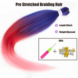 Pre-stretched Braiding Hair Professional Easy Crochet Braid Hair 26 Inch 8 Packs Hot Water Setting Soft Synthetic Braiding Hair Extension for Twist Senegalese Crochet Hair ... (26 Inches,