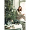 GreenGate Lucie Xmas Table Runner White with Fir Trees Embroidered