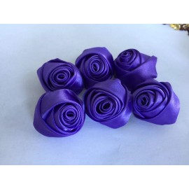 Unbranded Rose Shaped Lapel Stud Pin - Purple Silky Texture 1 1/4 Inch