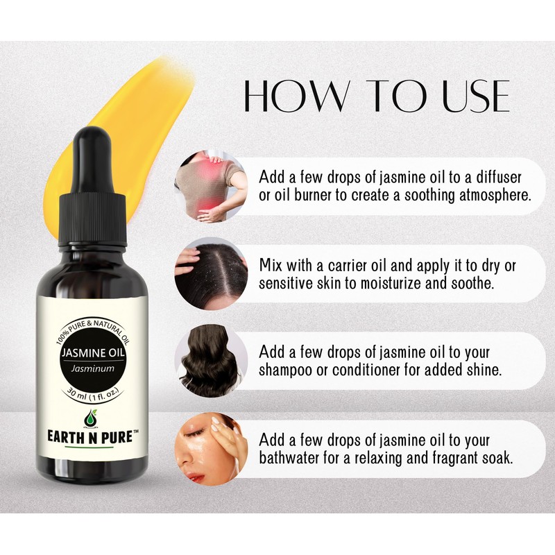 Earth N Pure Jasmine Essential Oil 100% Natural and Therapeutic