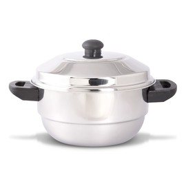 KSJONE Stainless Steel 5 pcs Multi Kadai (Induction Friendly) Idli Cooker with Stainless Steel lid, 3 idli Plates (12 Idlis), 1 patra Plate, Silver