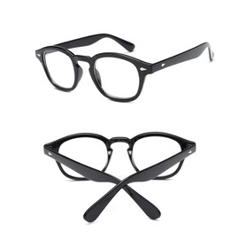 Pinklady Johnny Depp Fashion Men Glasses Clear Lens Stylish Retro Classic Vintage Geek Eyewear Glasses Frame (Black)