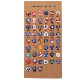 DIYEAH Country Map Push Pin - State Flags of The USA Push Flag Pins Thumb Tacks with Cork Board Flag Hanging Push Pins for Bulletin Board Map Office