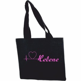 Love Helene Shoulder Bag 38 x 42 cm Height 70 cm with Carry Strap 70 cm in Black School Bag Gym Bag Jute Bag Backpack Bag Hand Luggage, White