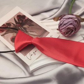 Red Neckties for Boys Kids Zipper Ties for Girls Boys School Uniform Necktie for Kids Red Neck Tie for Party Wedding Formal Neck Ties for Boys Children Adjustable Necktie for Kid Tie Zipper for Girl