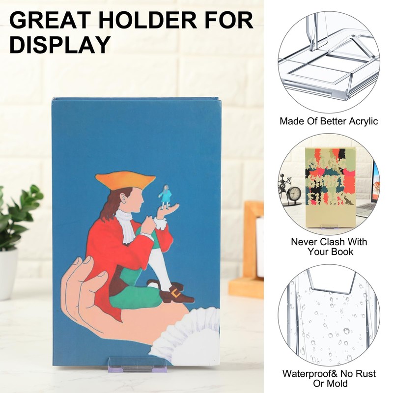 12 Pack Acrylic Book Stand for Display Adjustable Clear Display