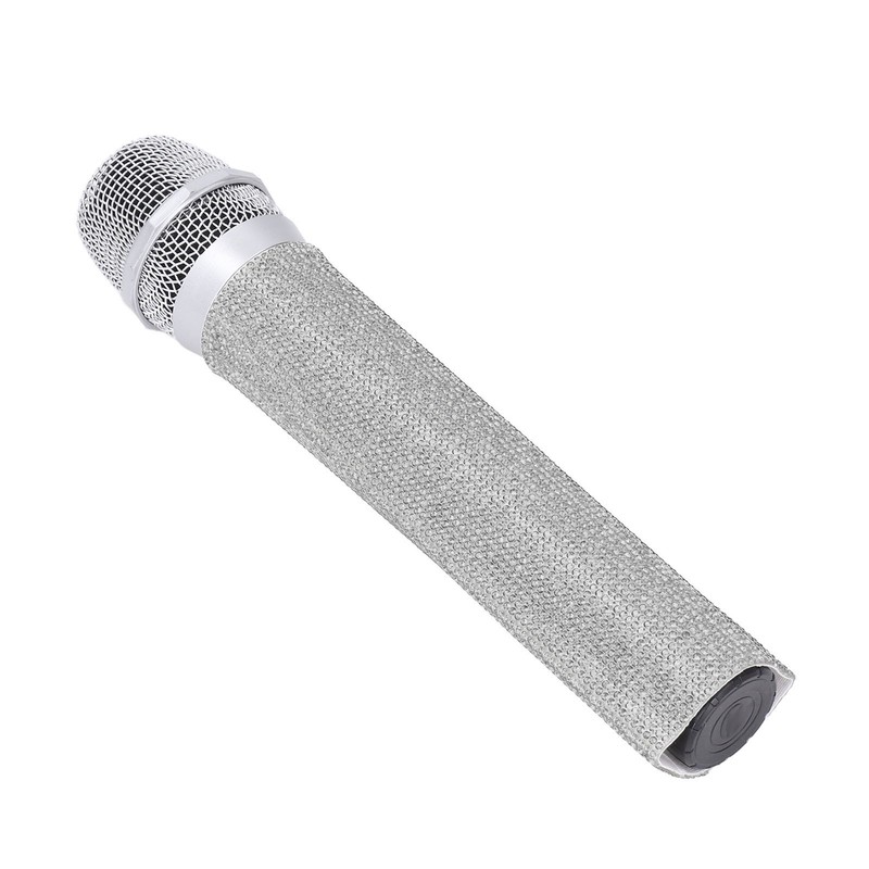 Mic Handle Sleeve Rhinestones Universal Sparkling Microphone Handle Body Cover