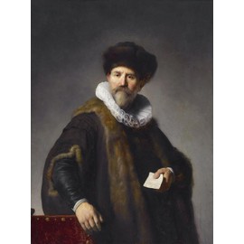 FANBUiHU - Pósteres de lona clásico para decoración de arte, retrato de nicolaes Ruts por Rembrandt van Rijn pintura al óleo para decoración de oficina, 60 x 90 cm