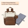 BabbleRoo Leather Diaper Bag Backpack, Multifunction Large Bags with Changing