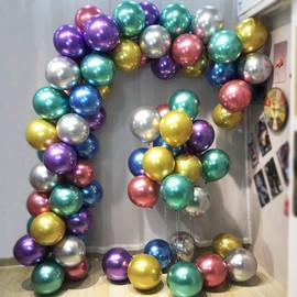 Colorful Party Balloons 100pcs 12inch Chrome Metallic Helium Balloons for Birthday Party Decoration and Garland Arch Decoration Wedding Birthday Christmas Party