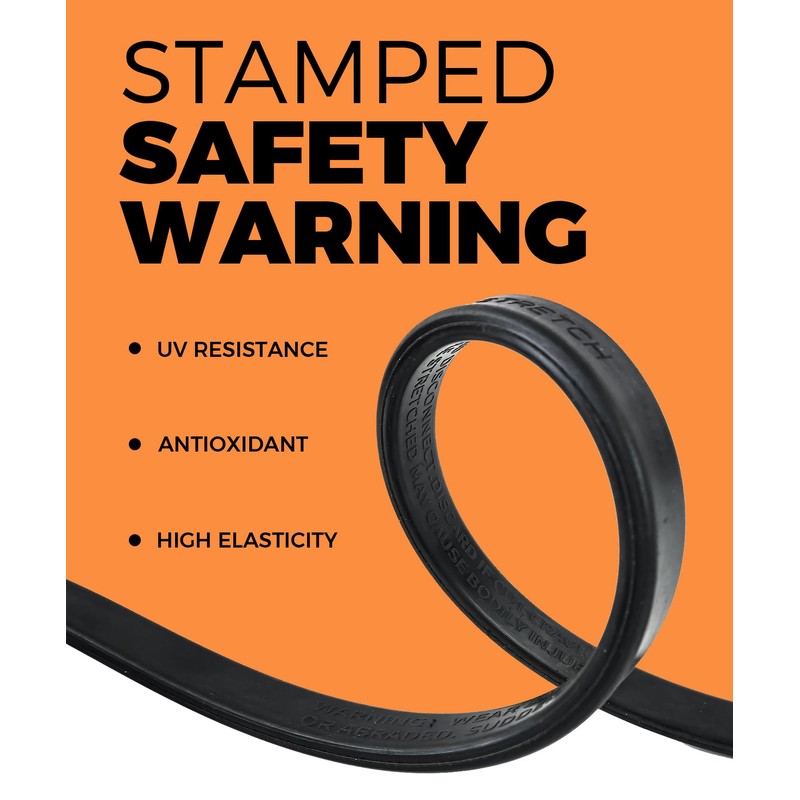 Small Bungee Cords with Hooks 10", Short Elastic EPDM Rubber