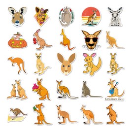 Kangaroo Stickers Water Bottles Laptop Phone Guitar Skateboard Computer Suitcase Bicycle Animals Kangaroo Vinyl Stickers Waterproof Aesthetic Stickers for Teenagers Children Adults Pack of 50