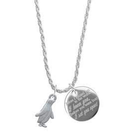 Delight Jewelry Silvertone Penguin I Knew You, I Set You Apart Charm Necklace, 20"+3"