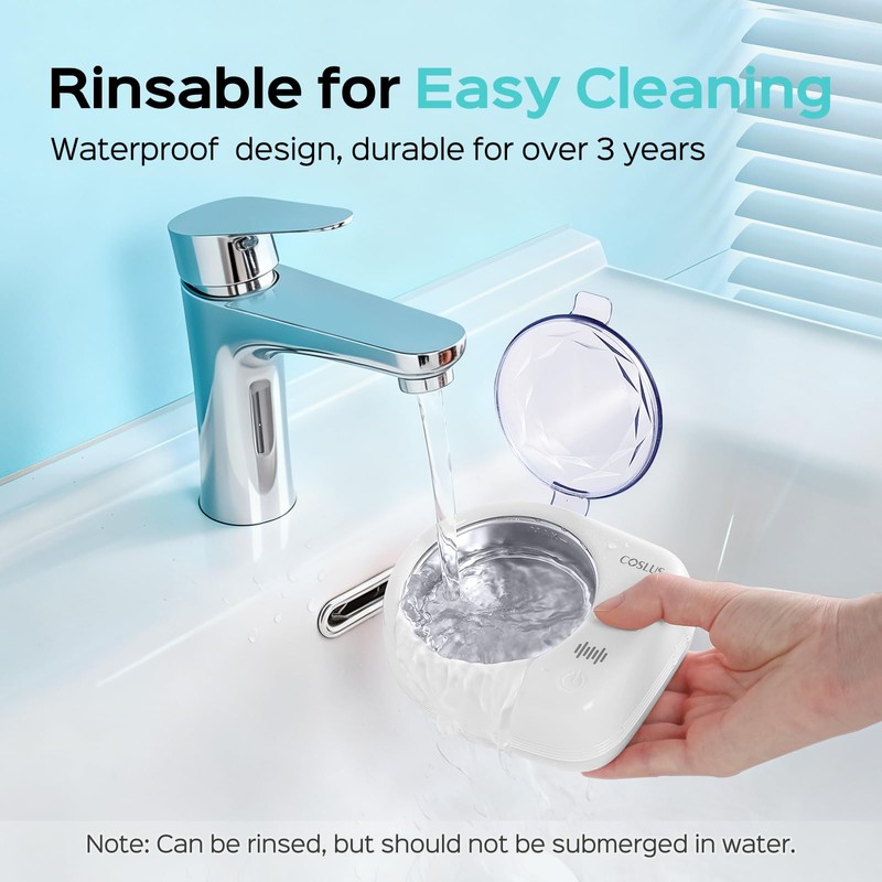 Sonic Retainer Cleaner Machine, Rechargeable Compact Portable Design