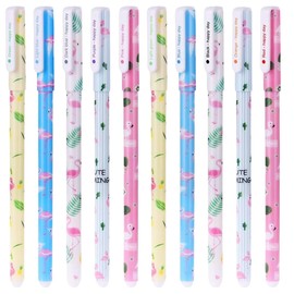 PHCOZY Set of 10 gel pens with fine tip (0.38 mm) in bright colours, perfect for school, office and home, great birthday gift and office supplies.