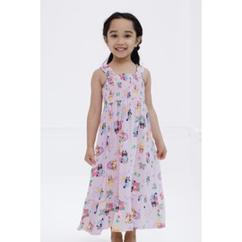 Bluey Toddler Girls Square Neck Smocked Maxi Dress Pale Pink 5T