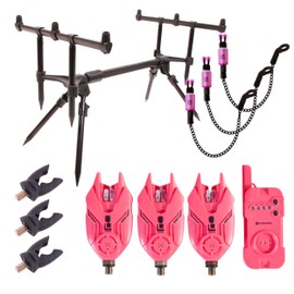 Ultimate E-Tension Pink Bite Alarm/Rodpod Set | Carp Set