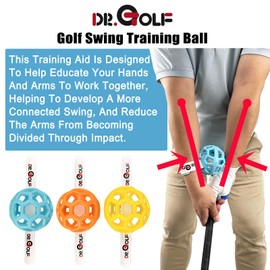 Dr. Golf Swing Training Ball Help Educate Your Hands and Arms to Work Together, Helping to Develop A More Connected Swing, and Reduce The Arms from Becoming Divided Through Impact