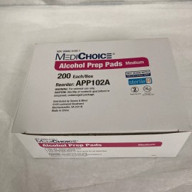 MediChoice Alcohol Prep Pad, Medium - 200 Count - 1 box, - Exp 05/25