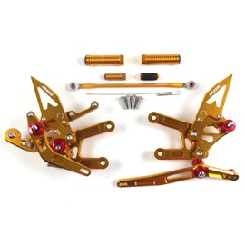 V2.0 Adjustable Rearsets Compatible with Yamaha YZF R6 2006-2016, Gold