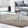 fenghuaglasshome Modern Rectangular Waterfall Design Tempered Glass Coffee Table