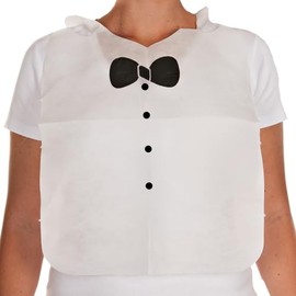 FRANZ MENSCH Pack of 500 Elegant Guest Bibs, White, L: 43.5 cm, W: 35 cm, Guest Bibs, Clothes Protection, Disposable Bibs
