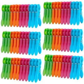 72Pcs Colored Plastic Clothespins, LIOUCBD Colorful Clothes Pins Heavy Duty Outdoor for Hanging Clothes, Clothes Pins Washing Pegs, Clothesline Crafts Socks Clips Towels Socks