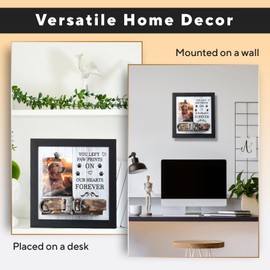 X-partner Pet Memorial Frame with Collar Holder – Dog & Cat Loss Remembrance Gift – Your Paw Prints on Our Hearts Forever – Sympathy Keepsake Frame for Pet Lovers