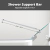 Polished Silver Stainless Steel Wall-to-Glass Bathroom Shower Support Bar Arm