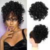 RUWISS Chignon Finto per Capelli Afro, Nero Naturale Chignon Riccio