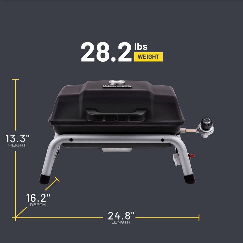 Charbroil 1-Burner Portable Propane Gas Grill, Black – 17402049