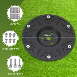 GoldOars 12 Lawn Mower Blade Turntable 146 mm Robotic Lawnmower Blade Plate with 12 Blades and Hexagonal Adapter Compatible with m500/m700/m800/m900/m1000