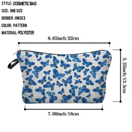 Livel lhood Butterfly Cosmetic Bag for Women Cute Makeup Bag for Purse Travel Toiletry Zipper Pouch for Girls Women Families Friends Sisters Gifts Butterfly Makeup Bag for Her