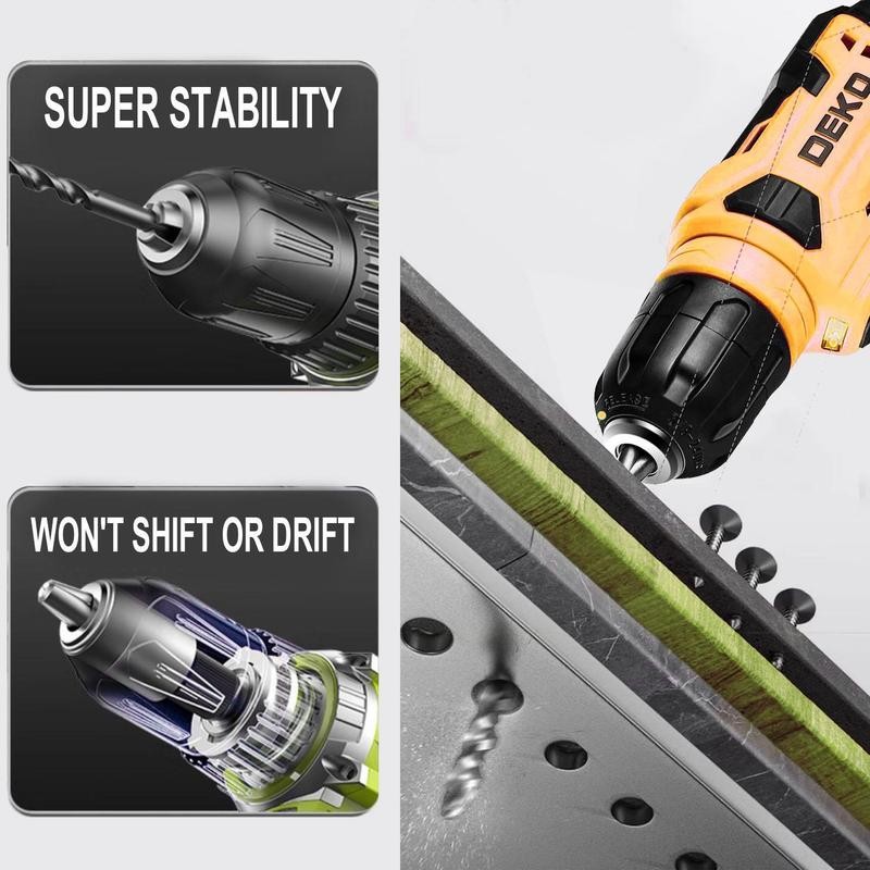 DEKO PinkTool 8V Cordless Drill Tool Kit for Women, 126-Piece