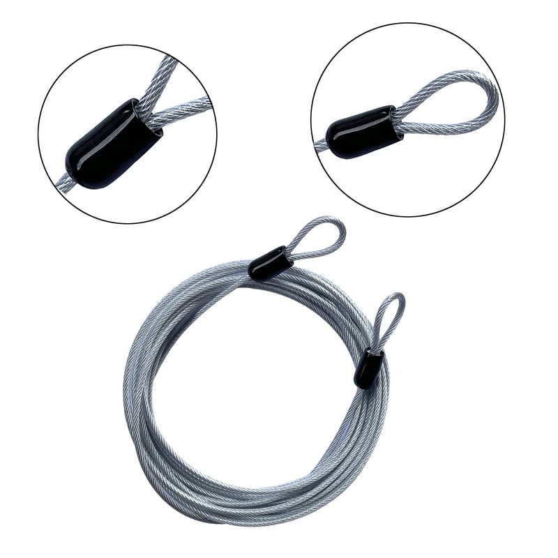 GOMRQING 15FT 3mm Outdoor Travel Long Security Cable Lock,Braided Steel