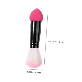 Housoutil 3pcs Double Ended Makeup Brush Dual-sided Powder and Blush Brush for Application Travel-friendly Design in Pink and Purple