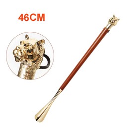 TEAMWILL Tiger Head Shoe Horns Extra Long Handle Shoe Horn Metal Shoehorn Accessories (46CM)