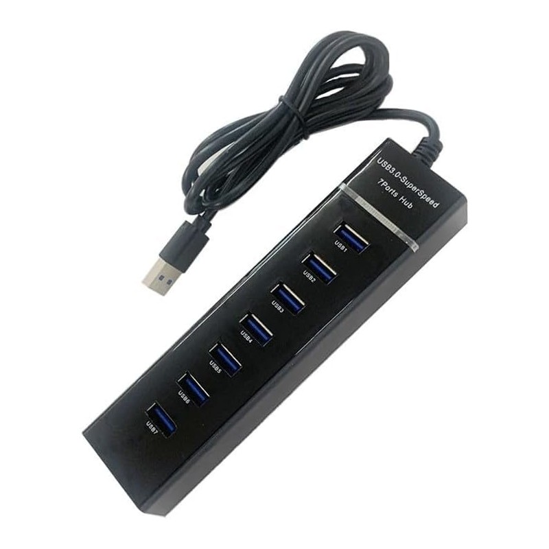 USB 3.0 Hub, 7-Port USB Data Hub Splitter for Laptop,