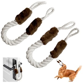 Pack of 2 Door Cord Clamp Protection, Clamping Protection for Doors, Door Stopper Latch Cotton, Door Stopper Floor Door Stopper for Children Pets (Brown)