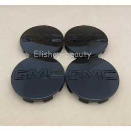 Replacement GMC 4Pc Gloss Black Center Wheel Center Hub Caps for GMC Sierra Denali Yukon 83MM
