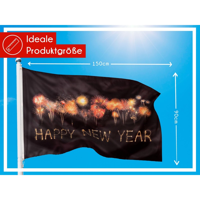 PHENO FLAGS Happy New Year Flag 90 x 150 cm